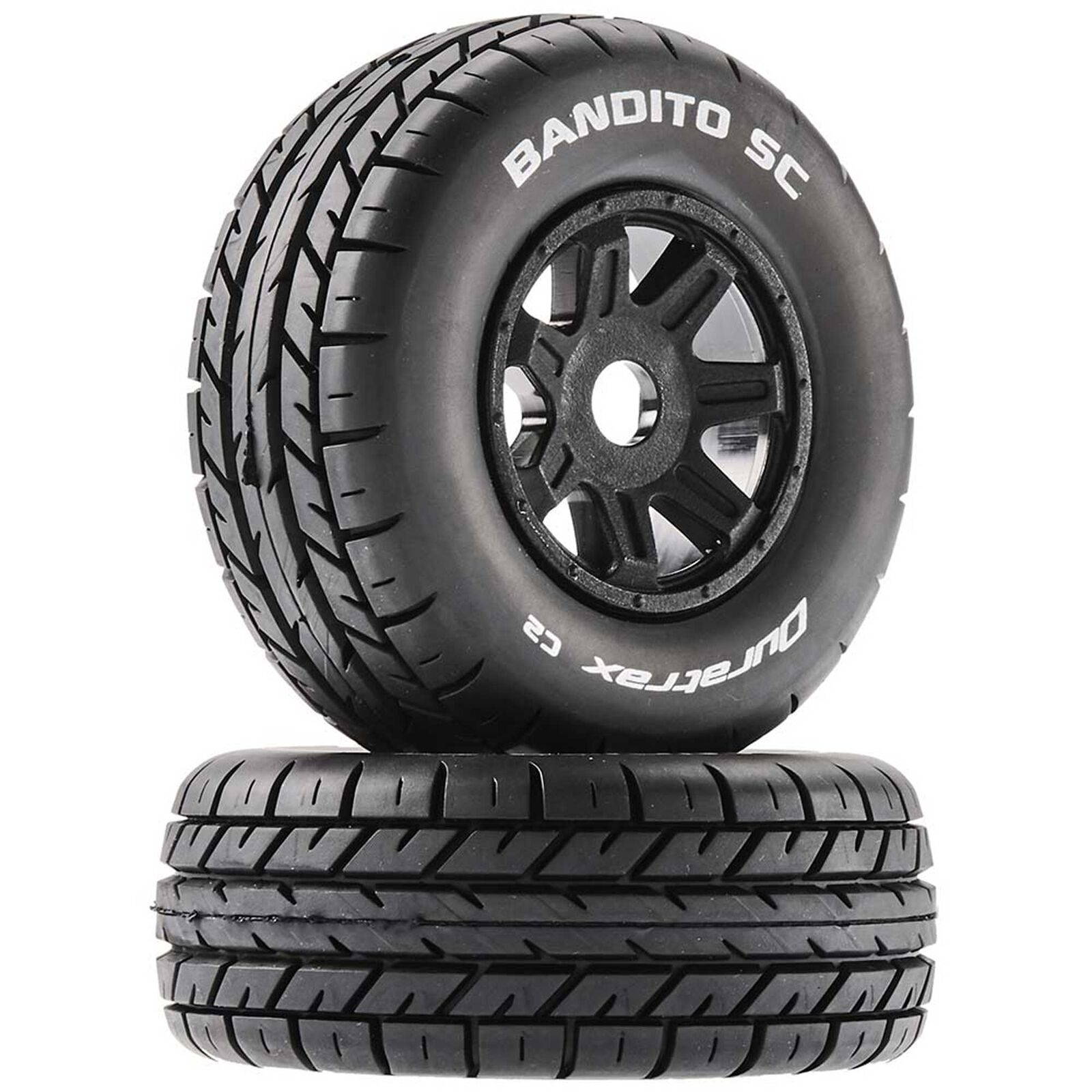 Duratrax DTXC5270 - Bandito SC Mounted Soft Tires, Black 17mm Hex