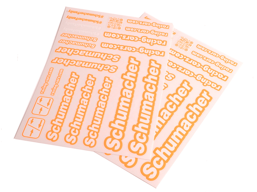 Schumacher U8589 - Schumacher Decal Sheet  - Neon Orange