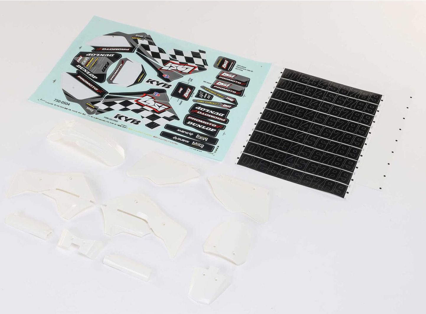 Losi LOS260005 - White Plastics w/Wraps (Promoto-MX)