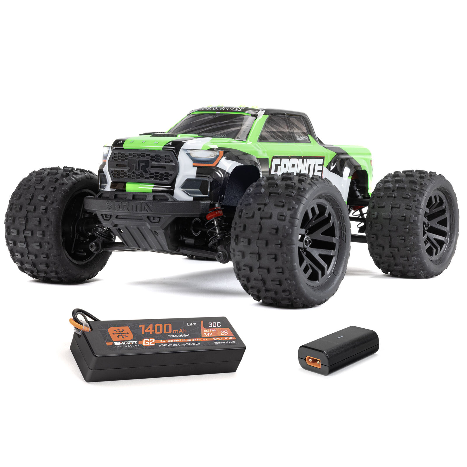 Arrma ARA2102T3 - /18 GRANITE GROM MEGA 380 Brushed 4X4 Monster Truck RTR with Battery & Charger, Green