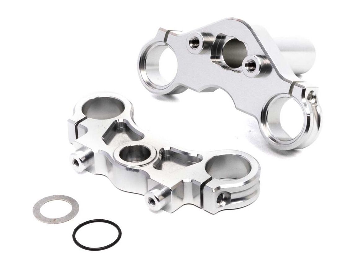Losi LOS364006 - Aluminum Triple Clamp Set, Silver (PM-MX)