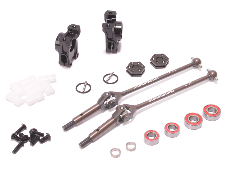 Schumacher U8802 - Optional Alloy Rear Hub / UJ Assembly (-2mm) (L1R)