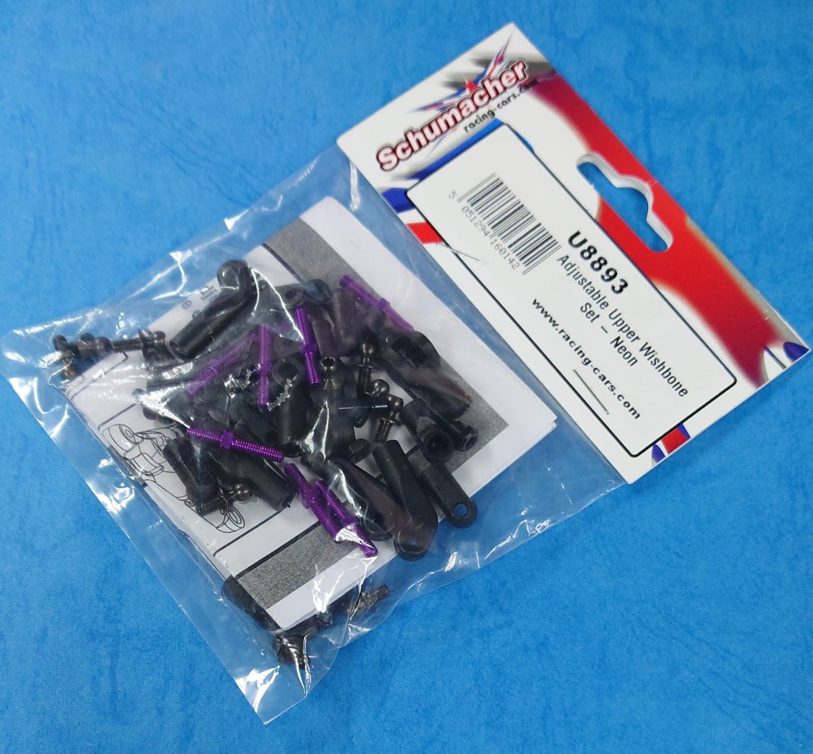 Schumacher U8893 - Adjustable Upper Wishbone Set (Neon)