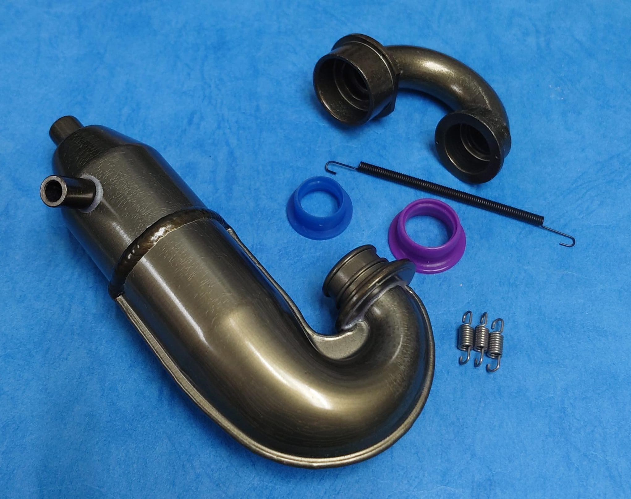 Hong Nor LS-31H - 1:10 In-Line Rear Exhaust Tuned Pipe Set, Hard Anodized (LD3)