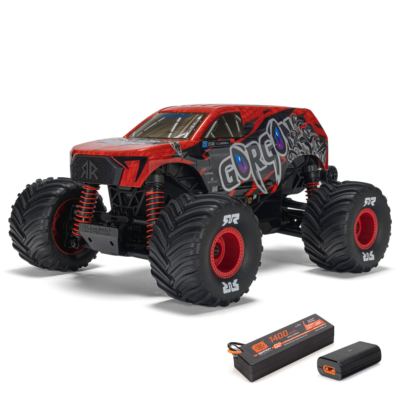 Arrma ARA2130T2 - 1/16 ARRMA GORGON GROM, Red (Battery & Charger Included)