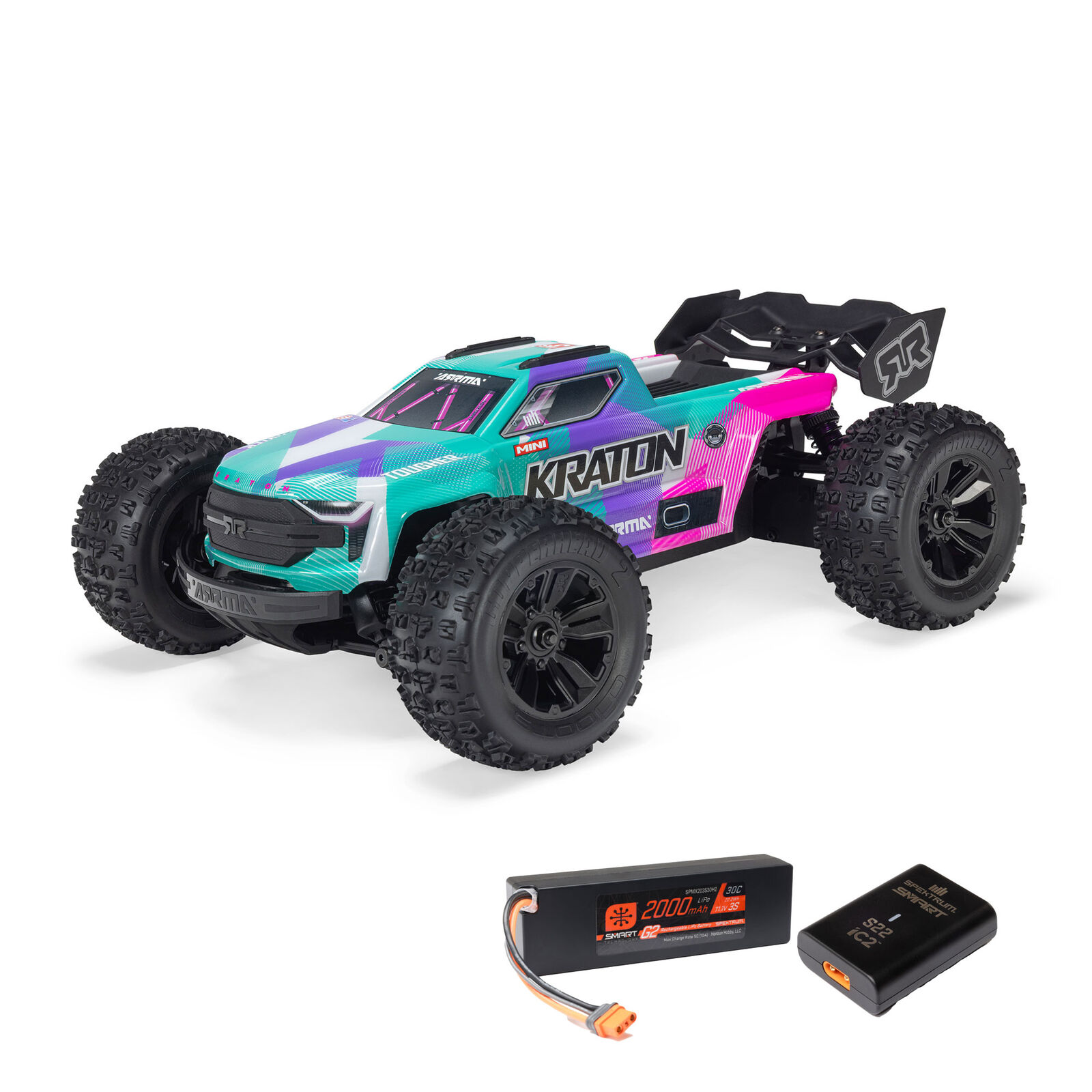 Arrma ARA2508ST2 - 1/16 MINI KRATON 3S DSC 4X4 RTR Brushless Speed (Battery & Charger Included)
