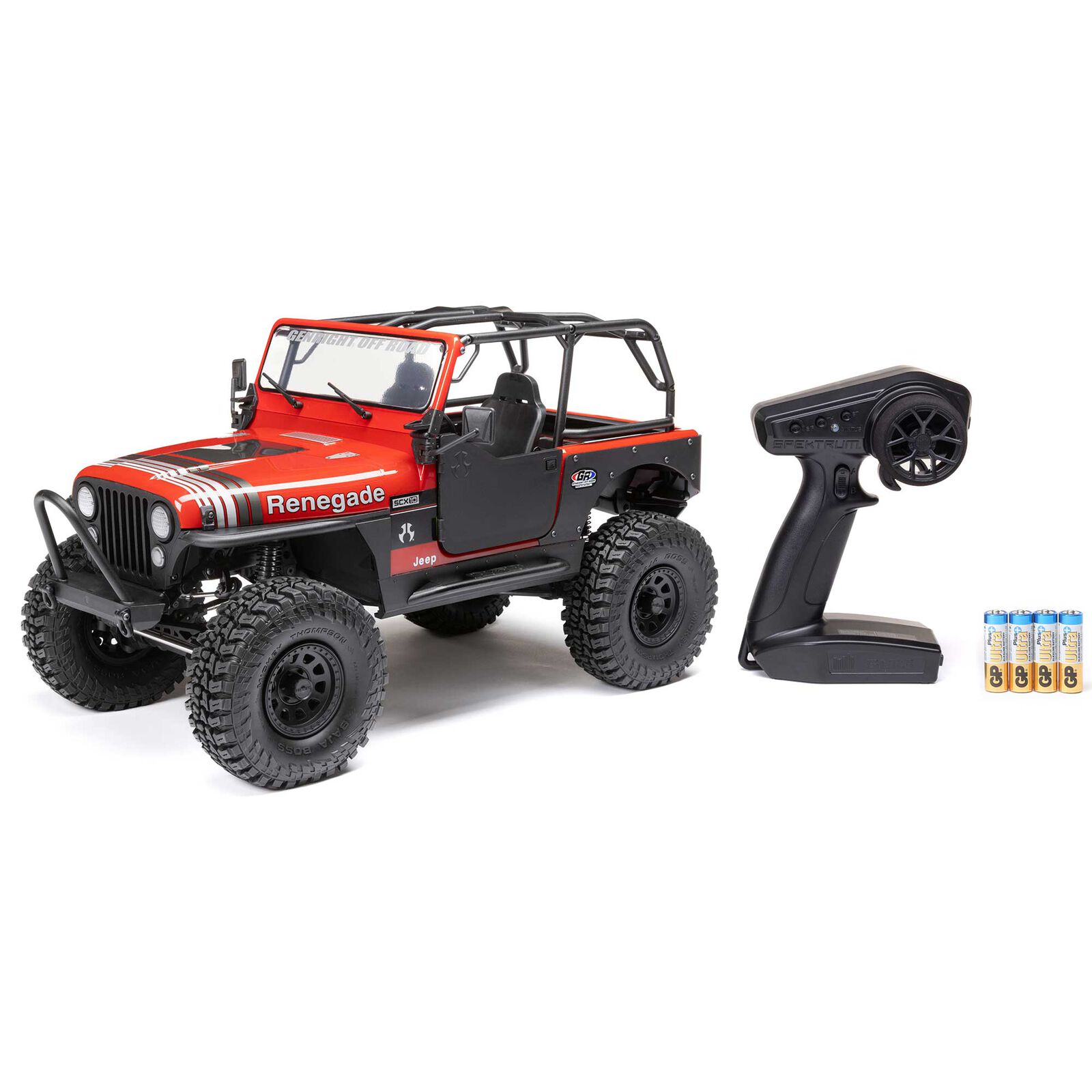 Axial AXI03008V2T1 - 1/10 SCX10 III Jeep CJ-7 4X4 RTR Brushed Rock Crawler, Red